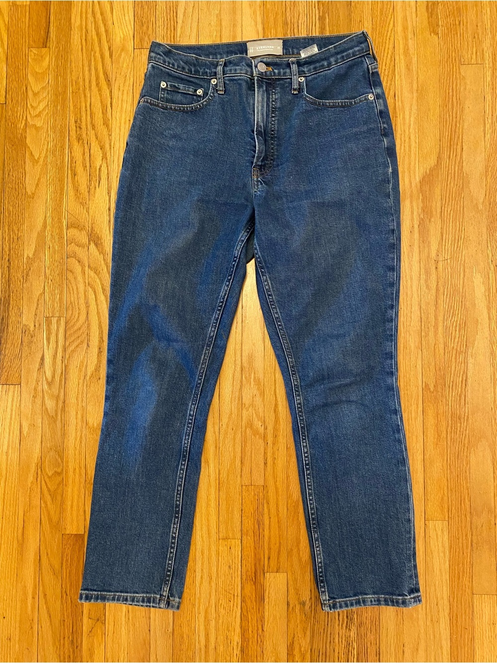 Everlane Straight-Leg Jeans in Dark Blue Wash